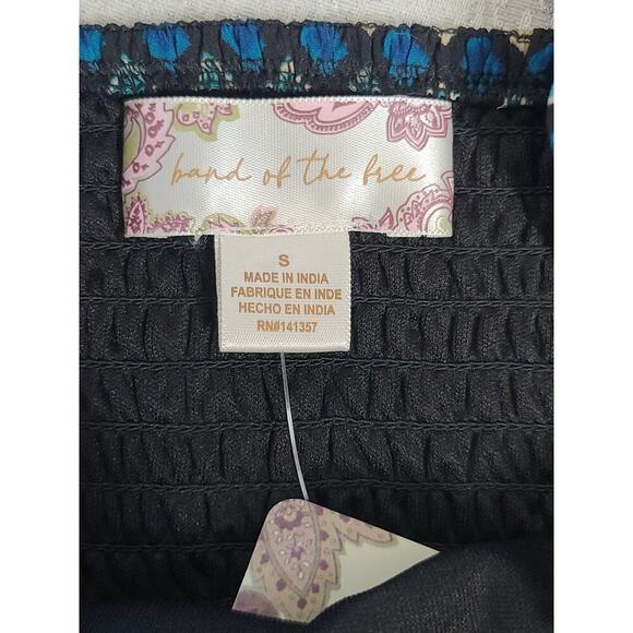 Band of the Free Genevieve Teal Diamond mini puff sleeve dress NWT Size Small - Picture 10 of 10